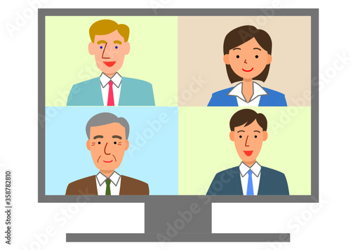 オンライン会議のモニター
