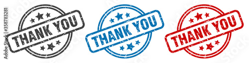 thank you stamp. thank you round isolated sign. thank you label set