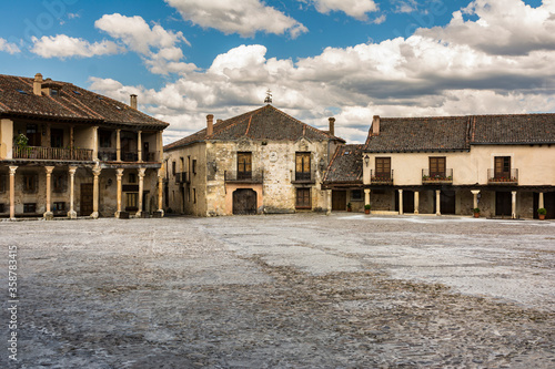 Square of the medieval town of Pedraza in the province of Segovia (Spain)