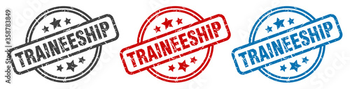traineeship stamp. traineeship round isolated sign. traineeship label set