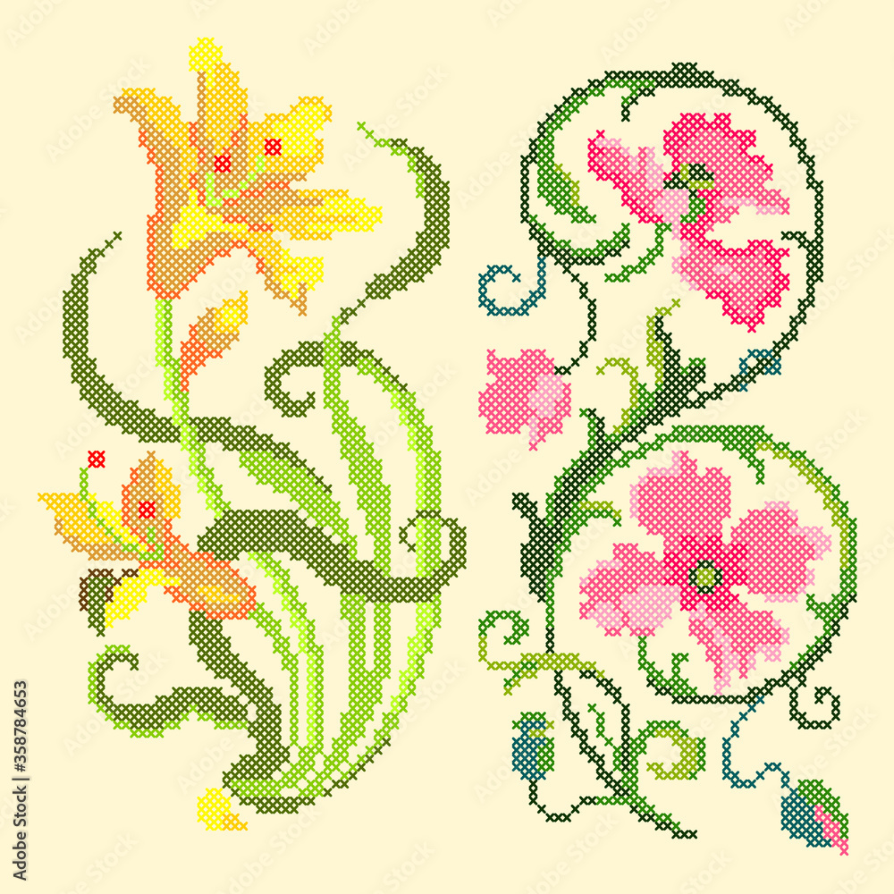 vector illustration of a floral ornament