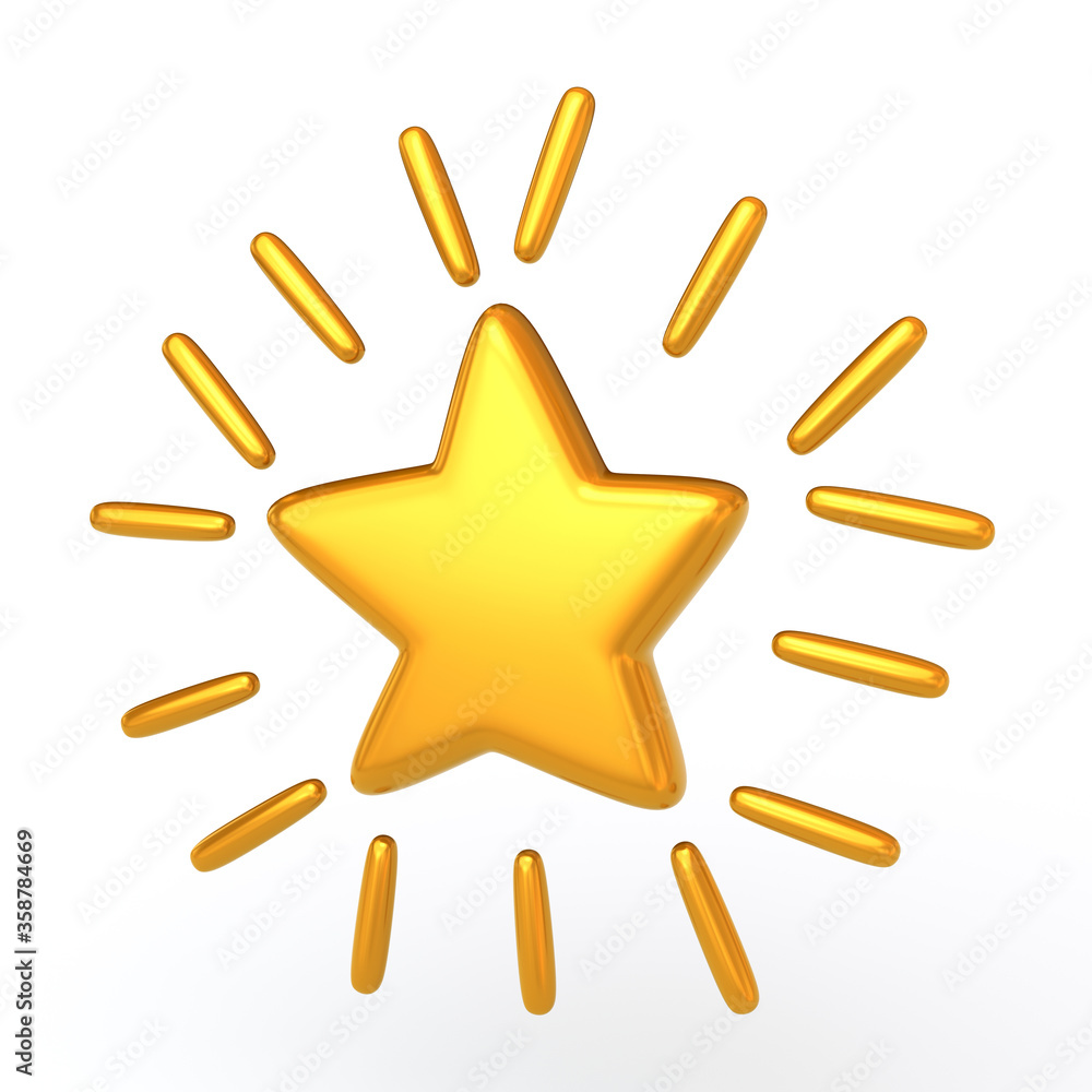 Shining yellow star 3d illustration Shining yellow star 3d illustration