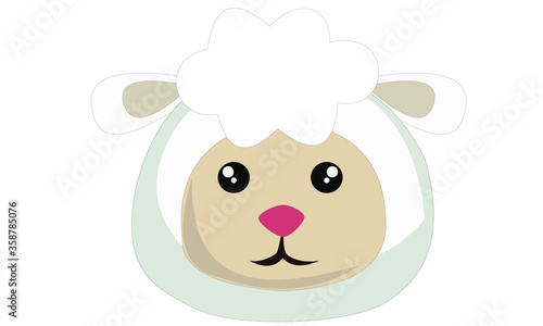 flashcard sheep head cartoon character