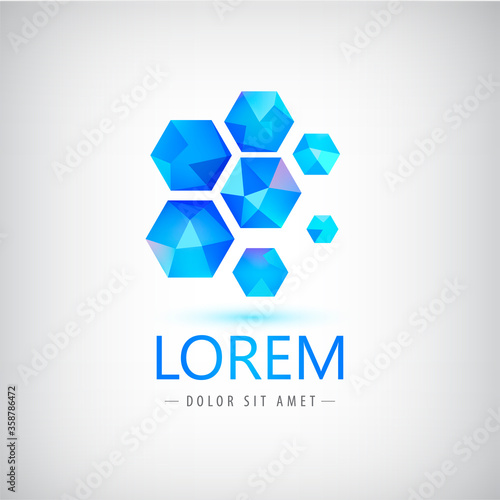 Vector crystal blue diamonds logo