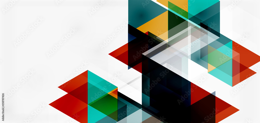 Geometric abstract background, mosaic triangle and hexagon shapes. Trendy abstract layout template for business or technology presentation, internet poster or web brochure cover, wallpaper Geometric abstract background, mosaic triangle and hexagon shapes. Trendy abstract layout template for business or technology presentation, internet poster or web brochure cover, wallpaper