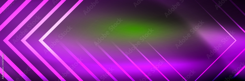Shiny neon glowing techno lines, hi-tech futuristic abstract background template with square shapes Shiny neon glowing techno lines, hi-tech futuristic abstract background template with square shapes