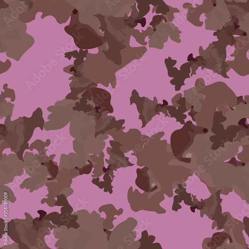 Desert camouflage of various shades of pink and brown colors