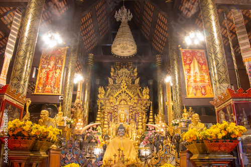 Golden Buddha in Wat Pa Daraphirom Temple ,Chiang Mai ,Thailand