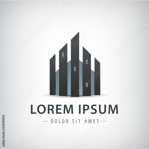 vector abstract building, tower, city icon