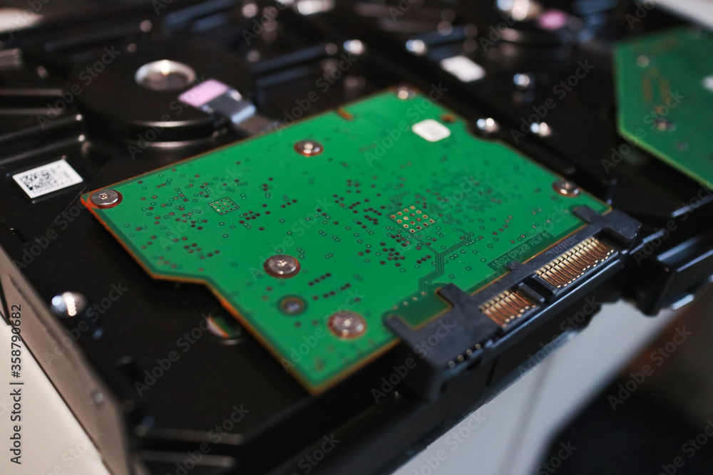 Computer hard drive SATA IDE circuit board and connector Computer hard drive SATA IDE circuit board and connector