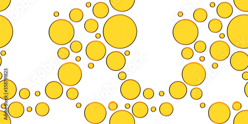 seamless pattern with yellow bubbles. carbonated drink. Modern design for packaging, paper, fabric. print for clothes