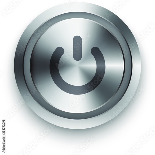 Power Off Buttons (Vector and Illustration) - Isolated on white background.