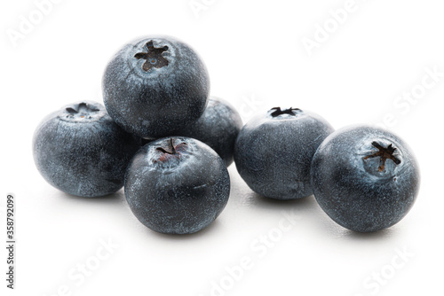 Blueberries isolated against white background