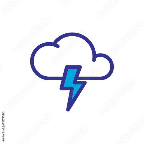 thunder storm icon logo illustration design