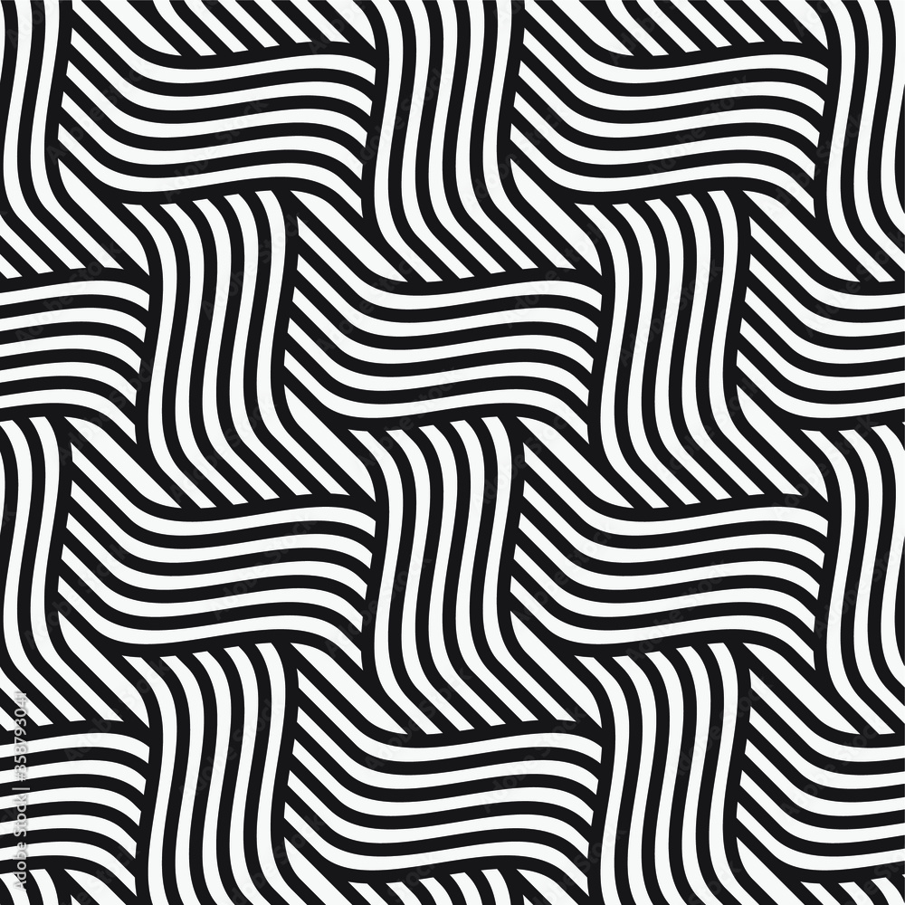 Vector seamless pattern. Modern stylish texture with wavy stripes. Geometric abstract background. Vector seamless pattern. Modern stylish texture with wavy stripes. Geometric abstract background.