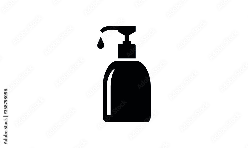 Icon of hygiene procedure, disease prevention. Vector sanitizer and antiseptic alcohol gel symbol. Healthcare Icon of hygiene procedure, disease prevention. Vector sanitizer and antiseptic alcohol gel symbol. Healthcare