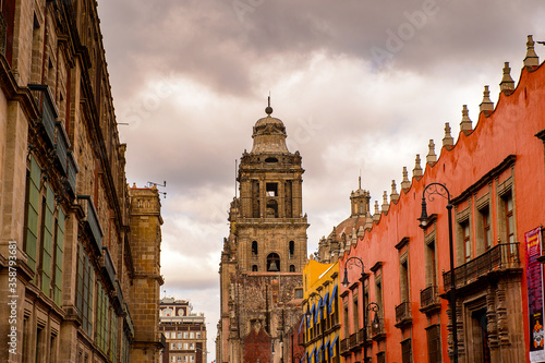 Architecture of the historic part of Mexico City, DF, the capital and most populous city of Mexico