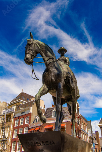 Statue in Amsterdam, the capital of the Kingdom of Netherlands