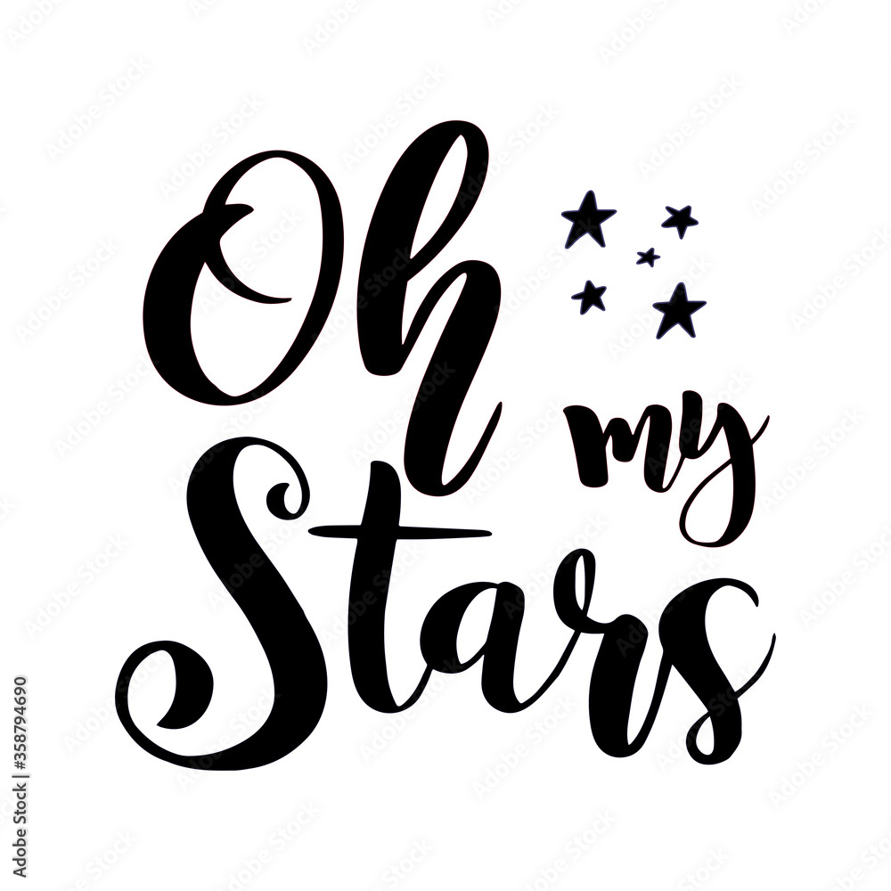 Hand sketched Oh My Stars. Independence Day of USA calligraphy. American patriotic lettering for postcard, invitation, poster, icon, banner template typography Hand sketched Oh My Stars. Independence Day of USA calligraphy. American patriotic lettering for postcard, invitation, poster, icon, banner template typography