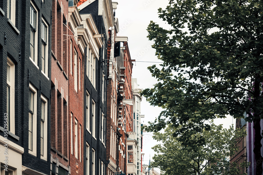 Fototapeta premium Street view of downtown in Amsterdam, Netherlands
