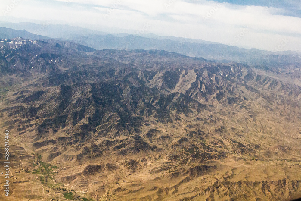 view of the mountains line at eastern part of country, Afghanistan