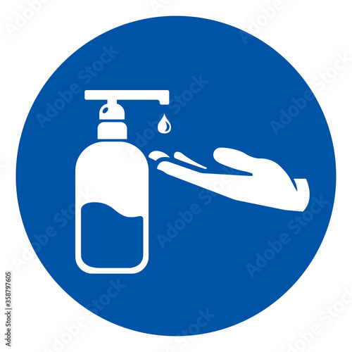 Use Hands Sanitizer Symbol Sign ,Vector Illustration, Isolate On White Background Label. EPS10