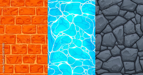 Set of seamless textures for game development