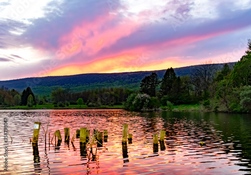 Sunset at Leaser Lake in New Tripoli Pennsylvania