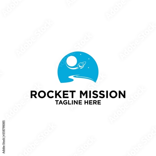 A rocket flying around the moon - print vintage poster posters.