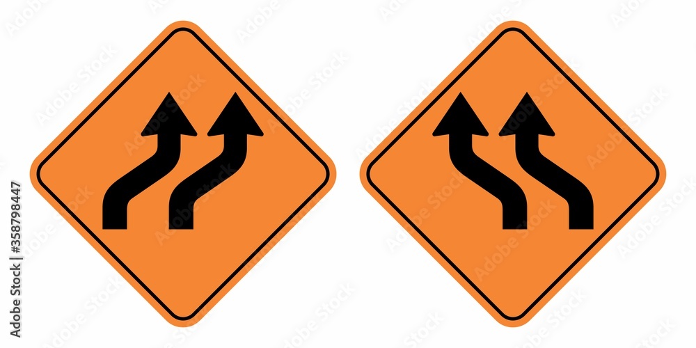 Traffic shift signs Traffic shift signs