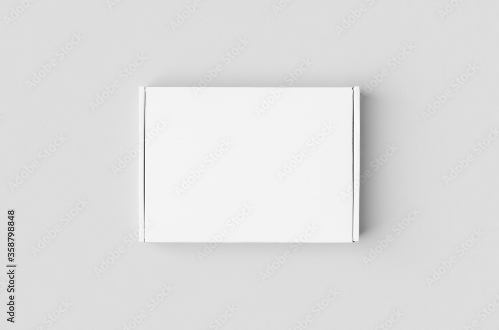 White cardboard postal, mailing box mockup. White cardboard postal, mailing box mockup.