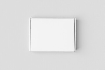 White cardboard postal, mailing box mockup.