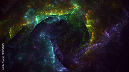 3D rendering abstract fractal light background