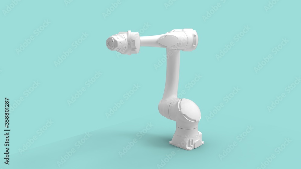 3D rendering of a robot arm production bot worker automated isolated 3D rendering of a robot arm production bot worker automated isolated