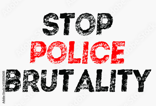 Billede på lærred Stop Police Brutality Text Calligraphy