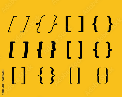 Set of parentheses icons design, Message discussion conversation and chatting theme Vector illustration
