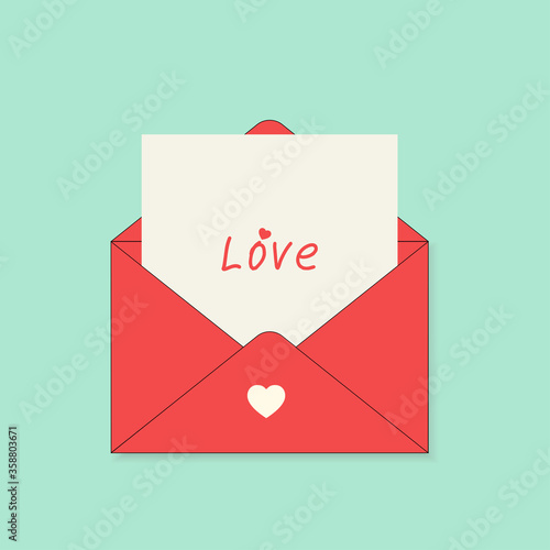 Set of love envelopes