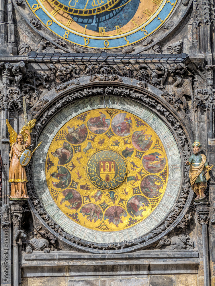 Astronomical clock, Old Town City Hall, Prague, Czech Republic