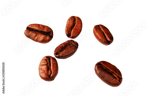 coffee beans on a white background, insulators