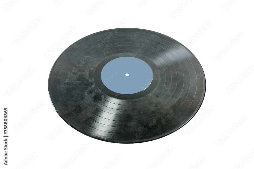 old vinyl record disc on white background old vinyl record disc on white background