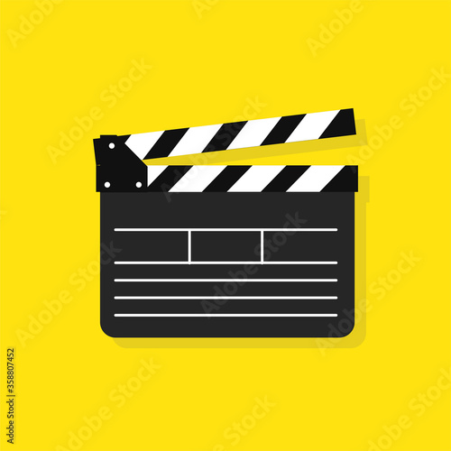 clapper board vector flat design icon