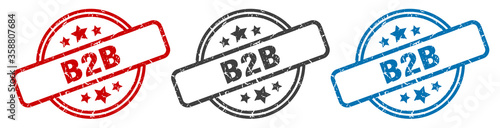 b2b stamp. b2b round isolated sign. b2b label set