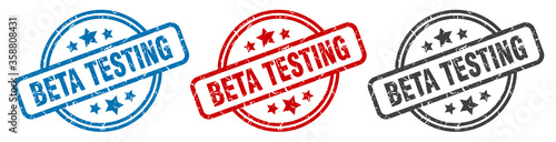 beta testing stamp. beta testing round isolated sign. beta testing label set