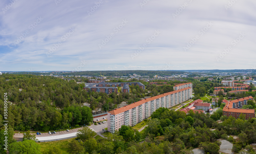 Panorama of Ruddalen in Gothenburg