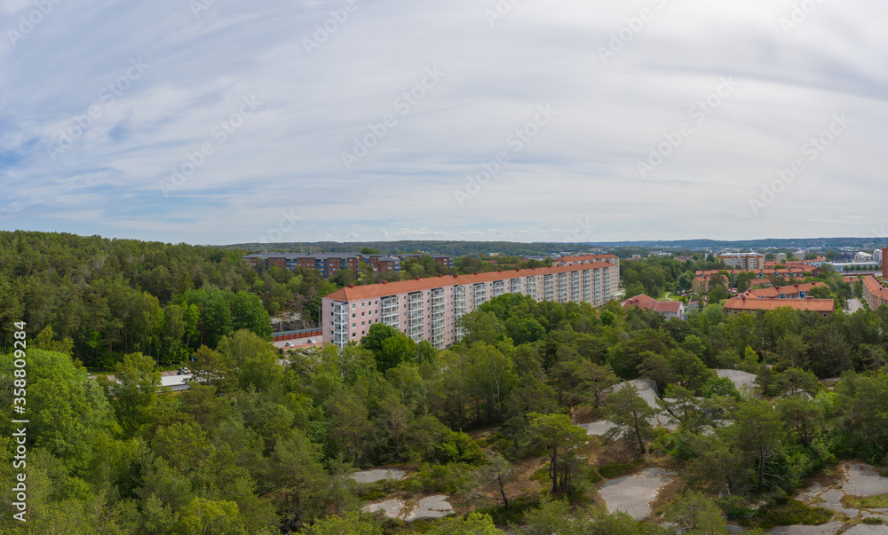Panorama of Ruddalen in Gothenburg