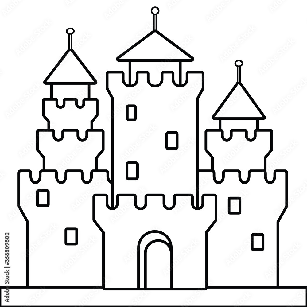 Castle for coloring book 
