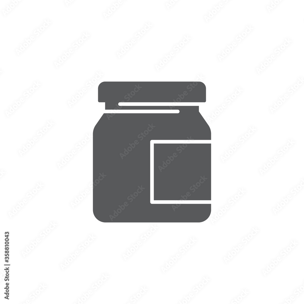 Mayonnaise jar vector icon symbol isolated on white background Mayonnaise jar vector icon symbol isolated on white background