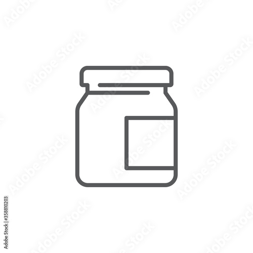 Mayonnaise jar vector icon symbol isolated on white background