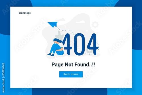 Illustration design concept 404 error page not found. Illustration for websites, landing pages, mobile applications, posters and banners