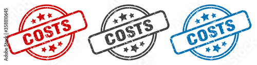 costs stamp. costs round isolated sign. costs label set